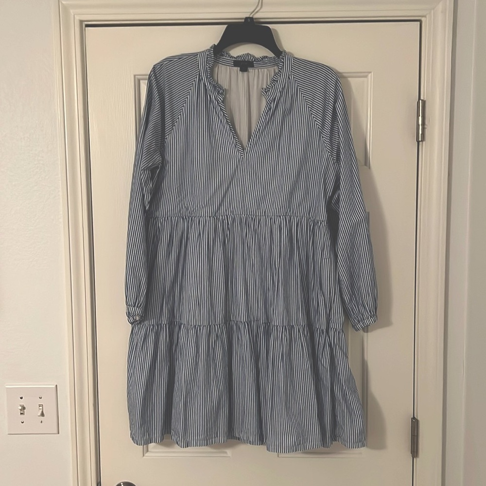 J. Crew Blue/White stripe dress